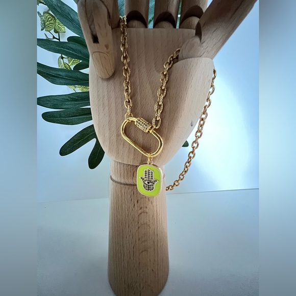 Turkish Evil Eye Hand Pendant Necklace -Chunky Classic Evil Eye Necklace - Picture 4 of 10